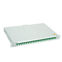 TELEGÄRTNER BASIS V Panneau fibre optique avec coupleurs & Pigtails , 24x E2000, OS2 vert APC