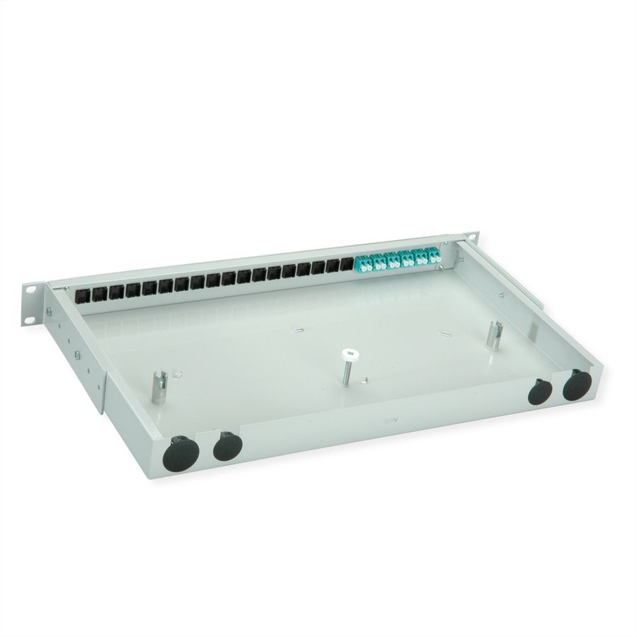 TELEGÄRTNER BASIS V Panneau FO avec coupleurs, 6x LC Duplex, turquoise, OM3