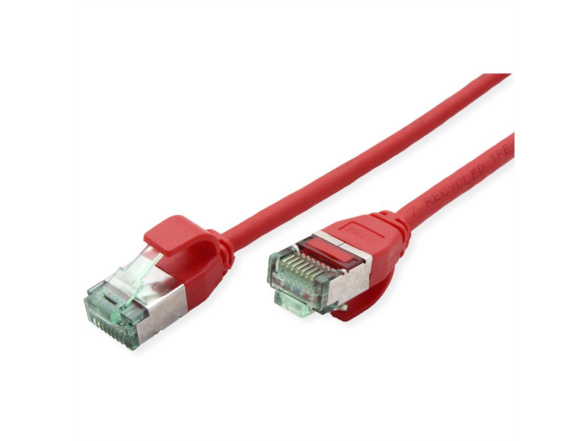 ROLINE RM Cordon DataCenter U/FTP Cat.6A (Classe EA), slim, rouge, 1 m