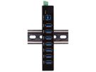 EXSYS EX-11237HMS-2 Hub 7 ports métallique , USB 3.2 Gen 1, kit rail DIN