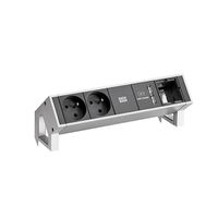 BACHMANN DESK2 2xUTE 35° 1xUSB Chargeur 1xCM Courant 0,2m GST18 Inox