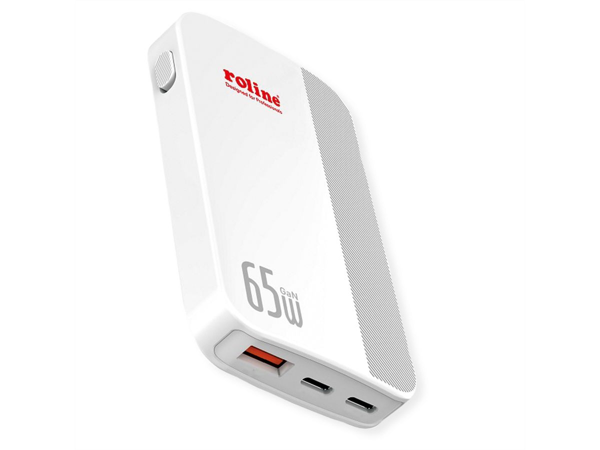 ROLINE Chargeur USB extra plat, avec prise Euro pliable, 65W