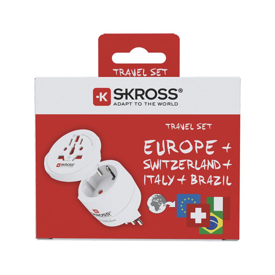 SKROSS Ensemble d'adaptateurs compacts Combo World vers la Suisse