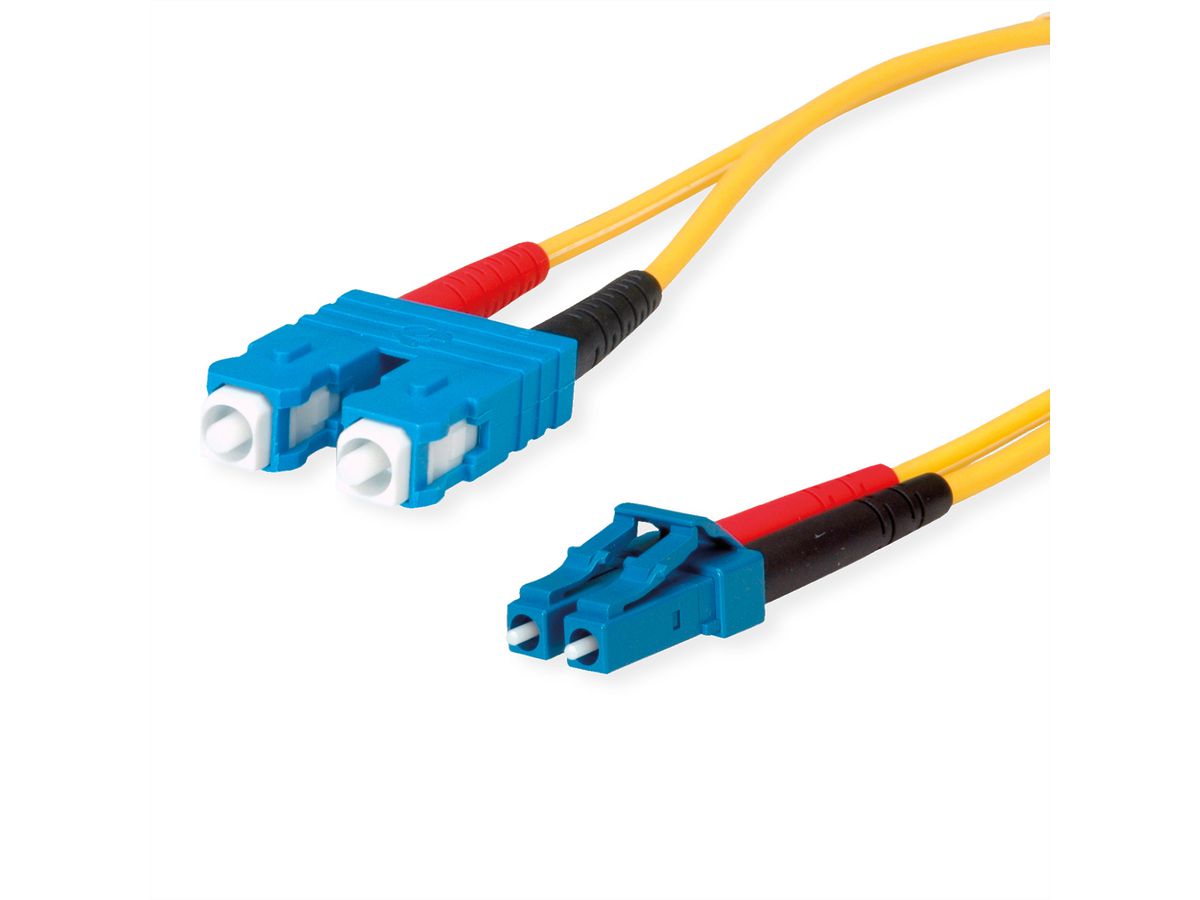 TELEGÄRTNER Câble adaptateur duplex 9/125 OS2, 1x SC Duplex - 1x LC Duplex, jaune, 3 m