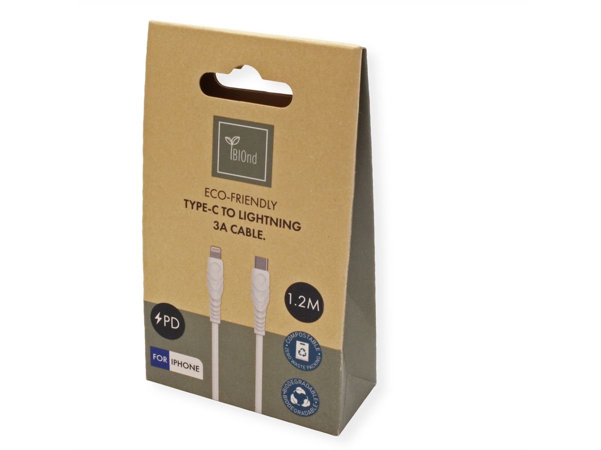 BIOnd BIO-12-TIP Câble USB-C vers Lightning 3A, 1,2 m