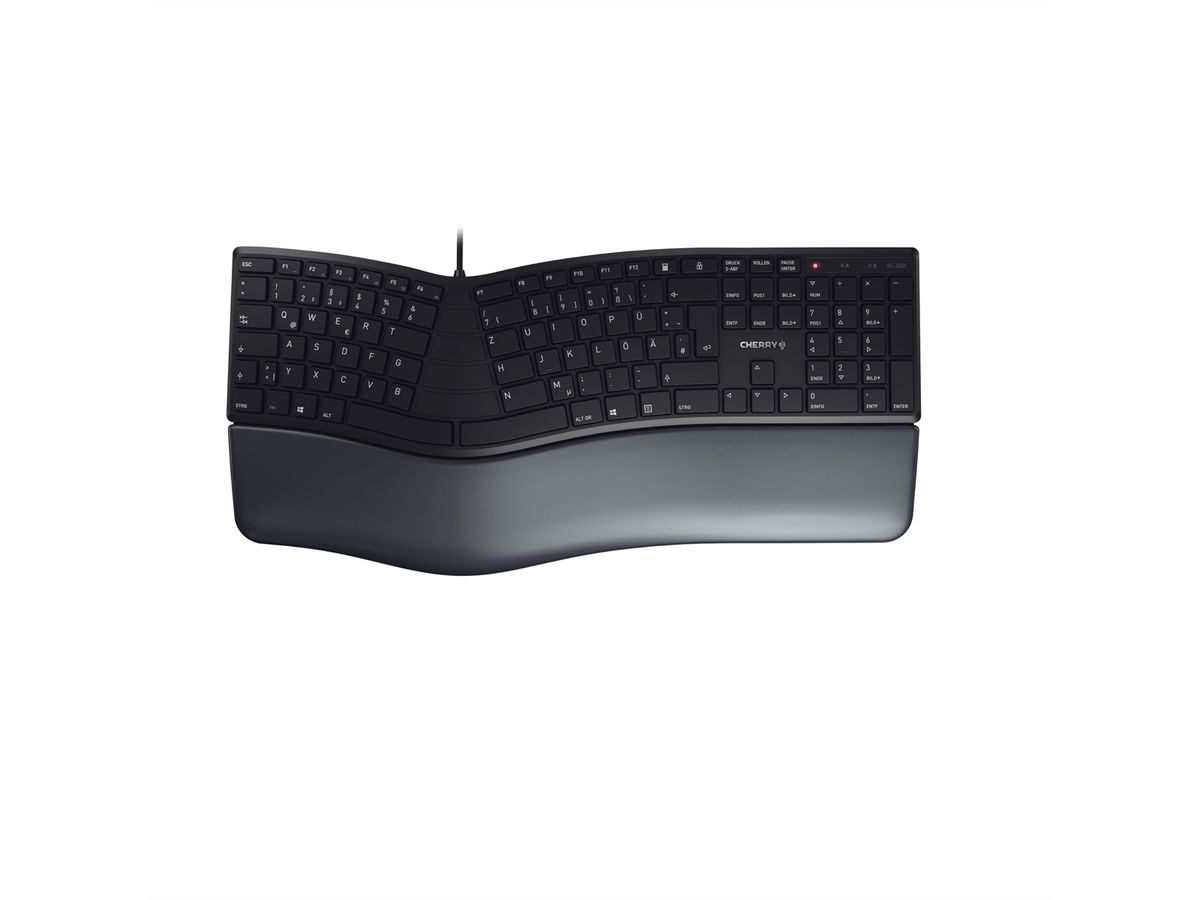 CHERRY KC 4500 ERGO Clavier ergonomique filaire, noir, USB