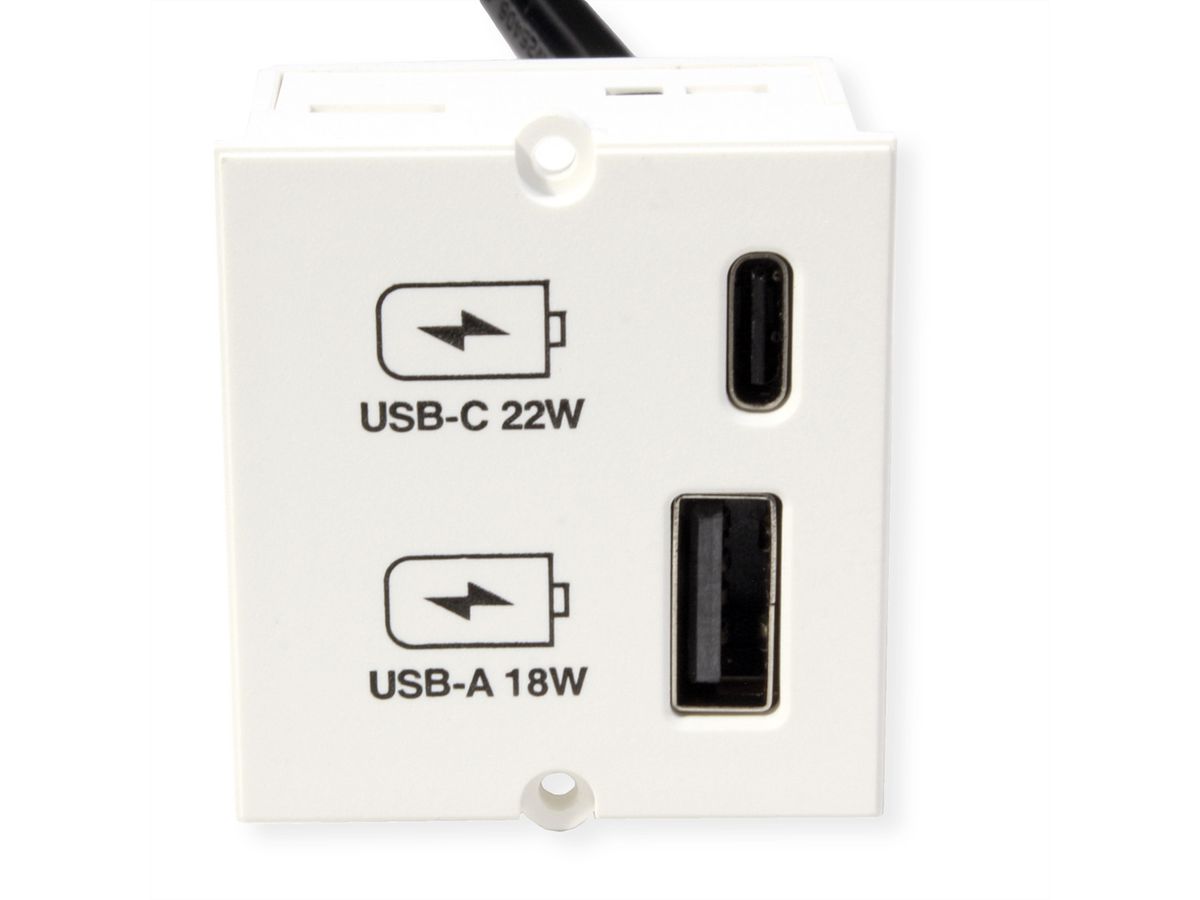BACHMANN USB A/C 22Watt Charger CM blanc, blanc