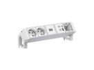 BACHMANN DESK2 ALU WHITE 2xUTE 1xCM 1xUSB A/C 22W 0,2m GST18