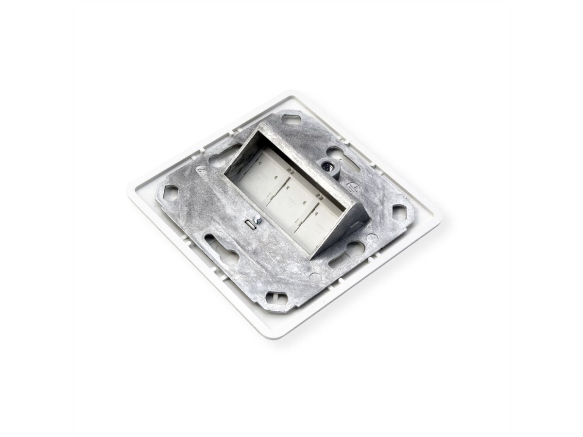 METZ CONNECT Keystone boîtier de raccordement encastré 3 port non équipé, blanc pur