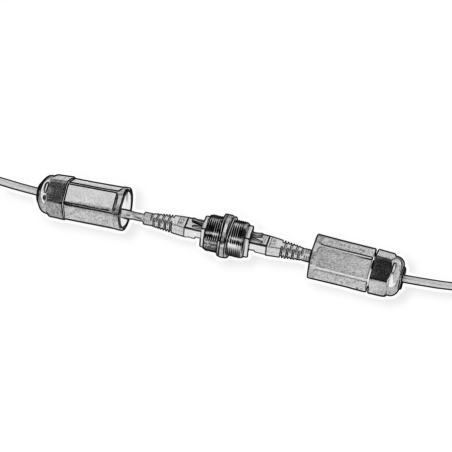 VALUE Coupleur RJ-45 blindé, Cat.6 (Classe E), Outdoor/Industrie, noir
