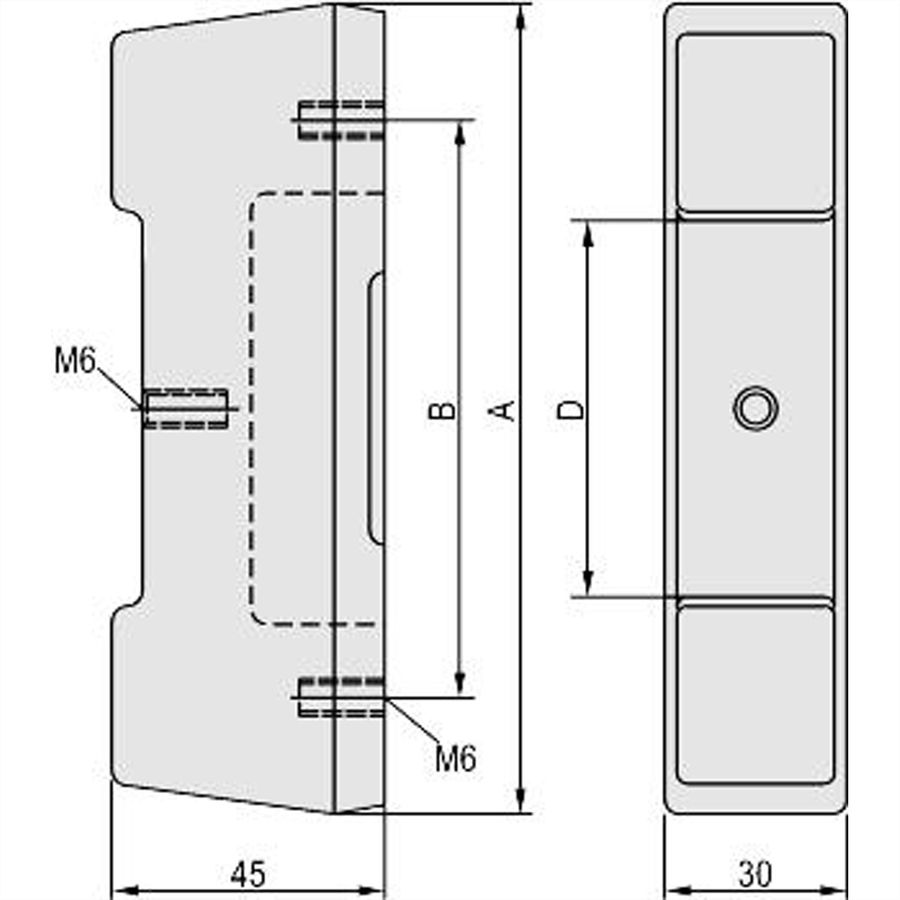 Pied arrière CompacPRO SCHROFF, 3 U, augmenté 45 mm