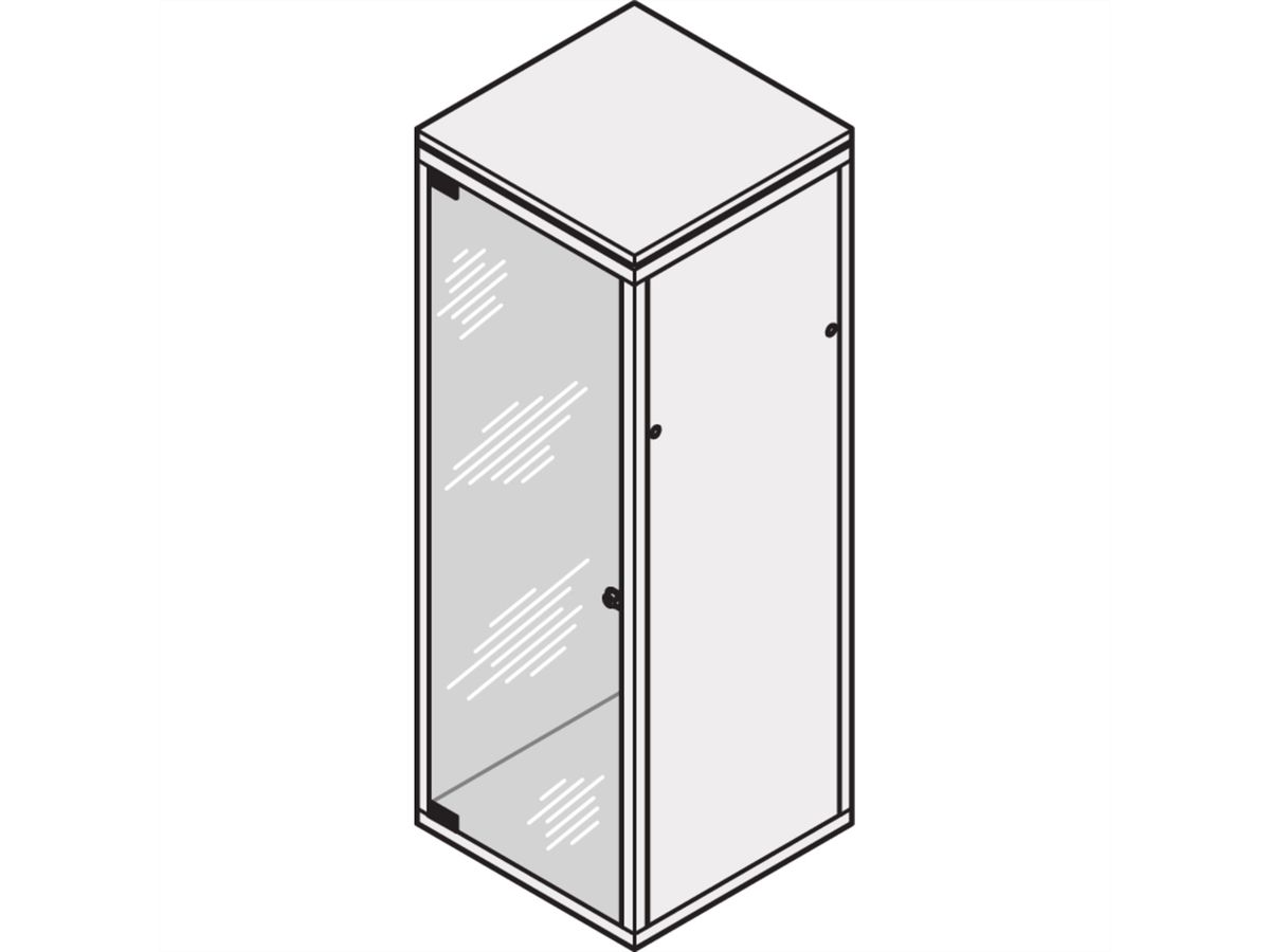 SCHROFF Eurorack, porte en verre, angle d'ouverture de 120°, 20 U 600W