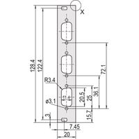 SCHROFF Face avant, plate, non blindée, découpe Sub-D, 3 U, 4 HP, 3 x 9 broches, 2,5 mm, alu, anodisé avant, conducteur arrière