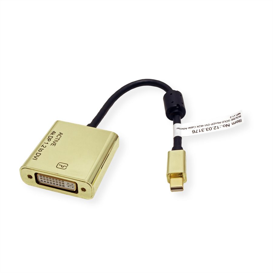 ROLINE GOLD 4K Adaptateur Mini DisplayPort-DVI, MiniDP M - DVI F
