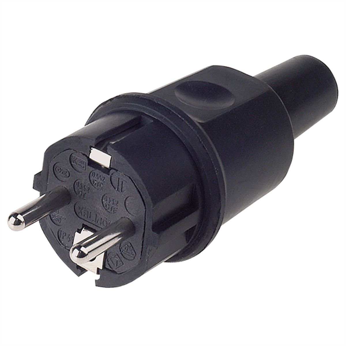 BACHMANN Fiche en caoutchouc plein, IP44, noire