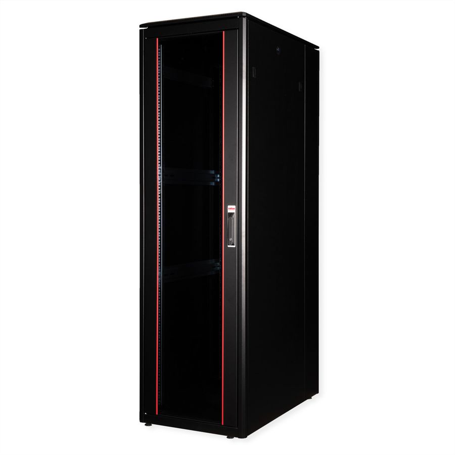 ROLINE 19" Baie réseau Pro 42U, 600x1000 LxP Porte verre noir