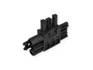 BACHMANN Bloc de distribution WIELAND GST18 1xIn/2xOut avec pattes de blocage, noir