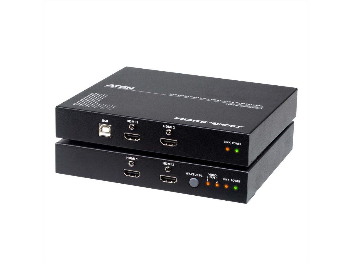 ATEN CE824 Extension KVM USB HDMI Double affichage HDBaseT™ 2.0, 4K@100m pour Vue unique