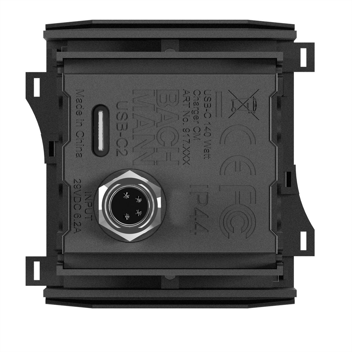 BACHMANN Module Custom USB Chargeur C/C/C, avec adaptateur secteur