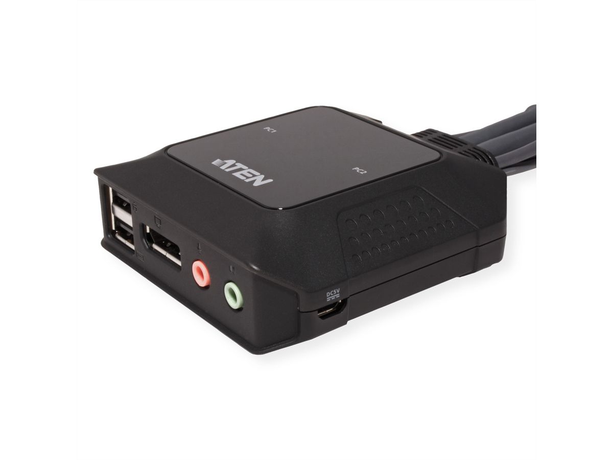 ATEN CS22DP Commutateur KVM DP USB 2 ports avec sélecteur de port distant