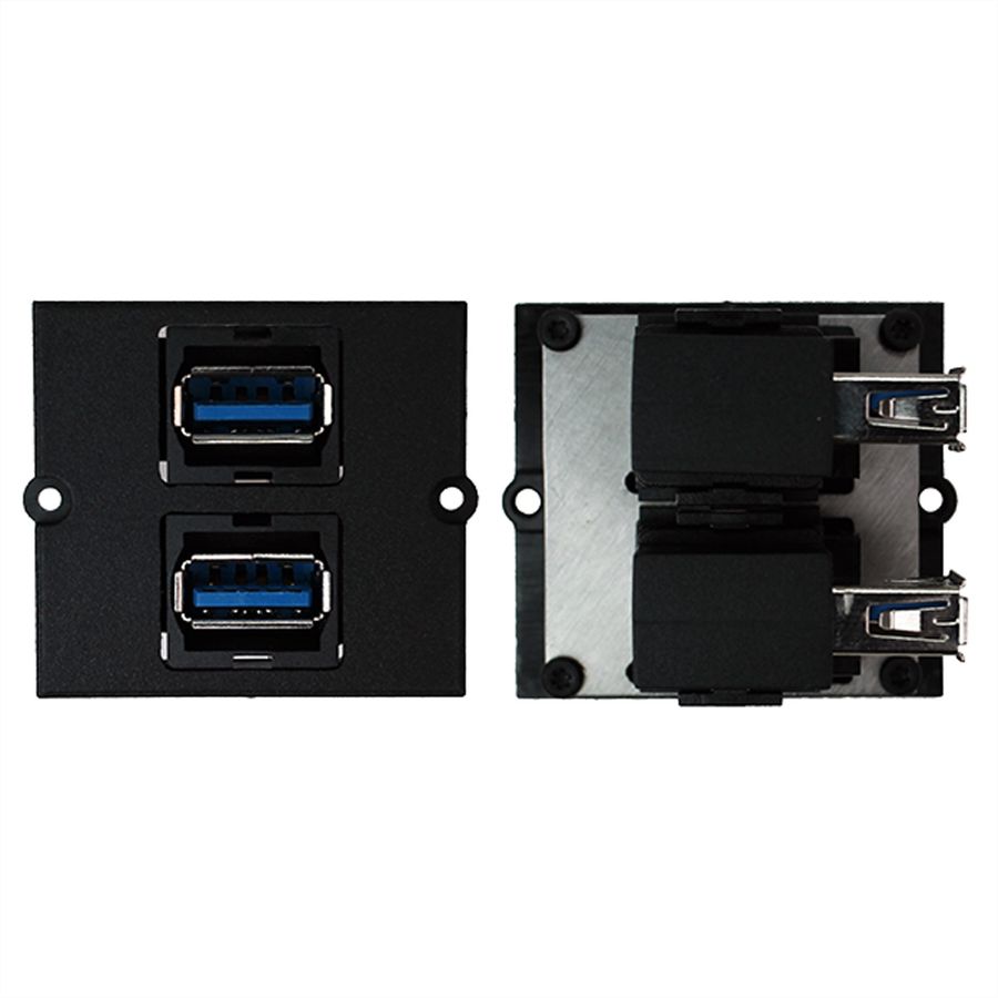 BACHMANN Cadre 2xUSB 3.0, Sortie sur côté à 90°