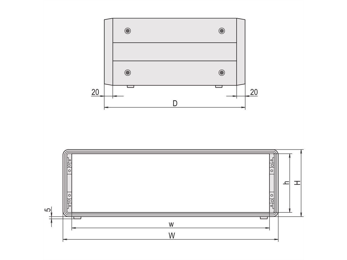 SCHROFF CompacPRO Coffret de bureau non blindé, 6 U, 84 HP, 391 mm