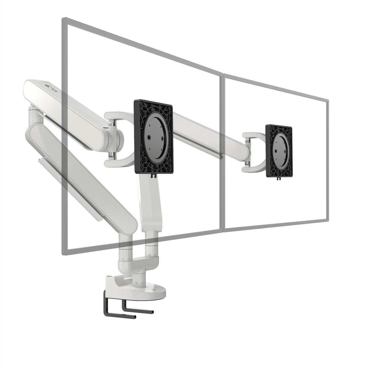 BACHMANN ZG2 bras double pour écran DS blanc, montage sur bureau, 17-34 pouces, jusqu'à 11 kg