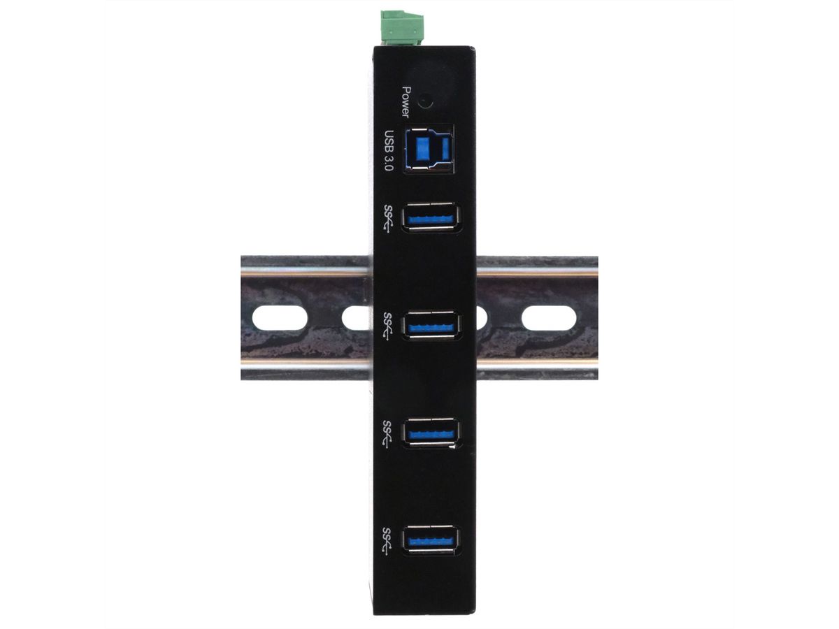 EXSYS EX-11234HMS-2 Hub 4 ports USB 3.2 Gen 1, Kit rail DIN et fixation murale, puce VIA VL817_Q7S