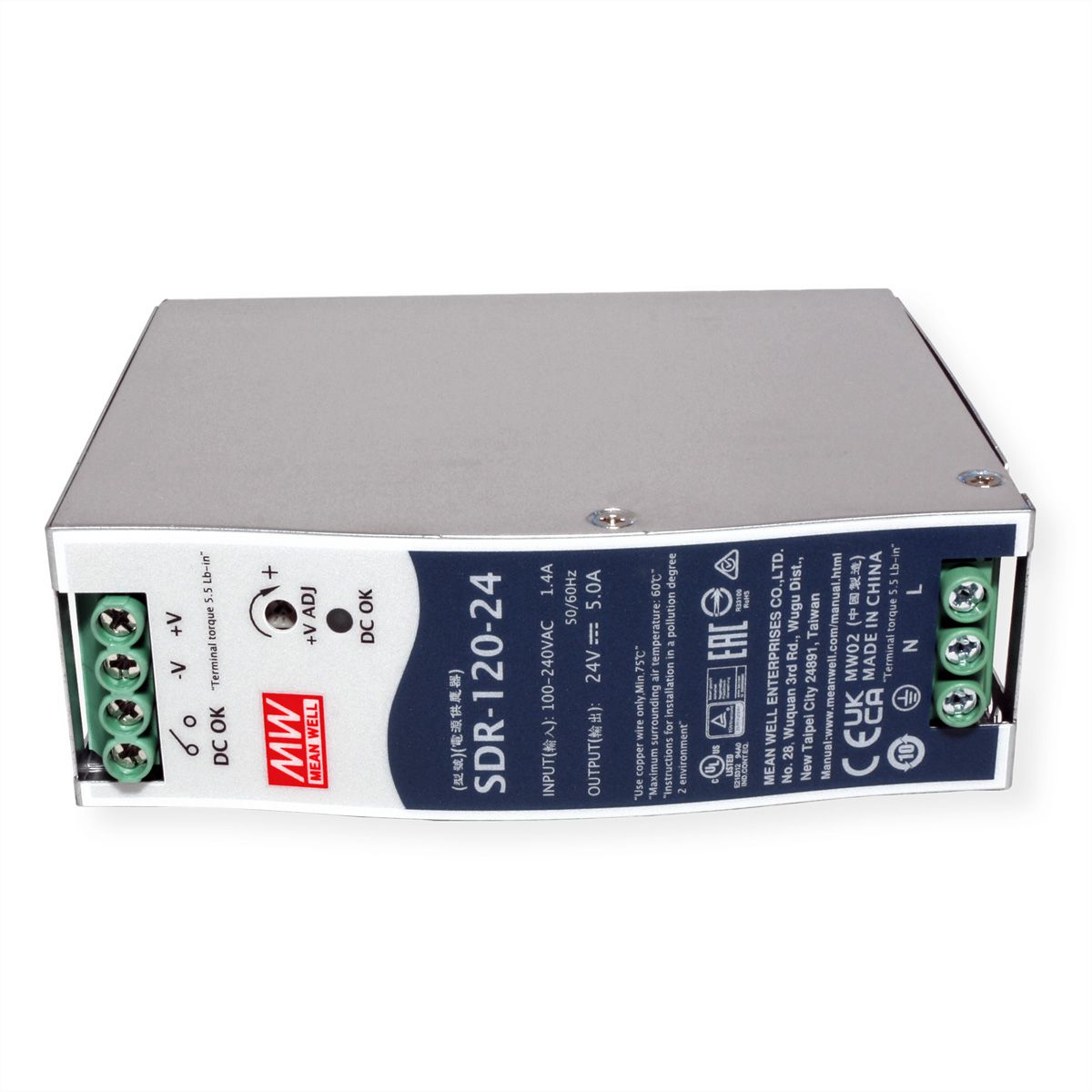 Mean Well SDR-120-24  Alimentation Glissières DIN 120W 24V DC