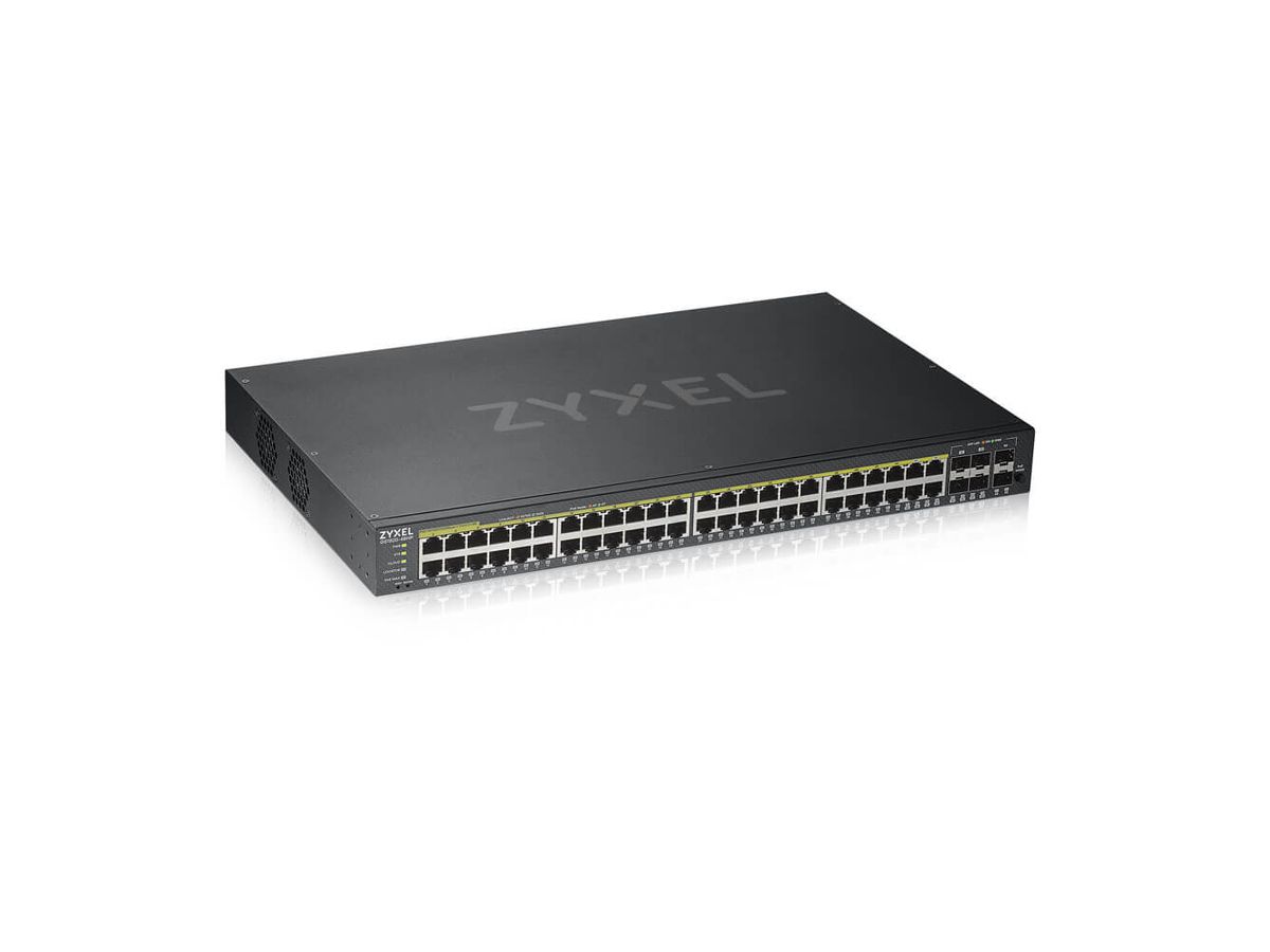 Zyxel GS1920-48HPV2 Géré Gigabit Ethernet (10/100/1000) Noir Connexion Ethernet, supportant l'alimentation via ce port (PoE)