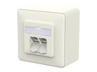 METZ CONNECT E-DAT C6A LSA++ Prise, 2 ports, apparent (AP), blanc pur