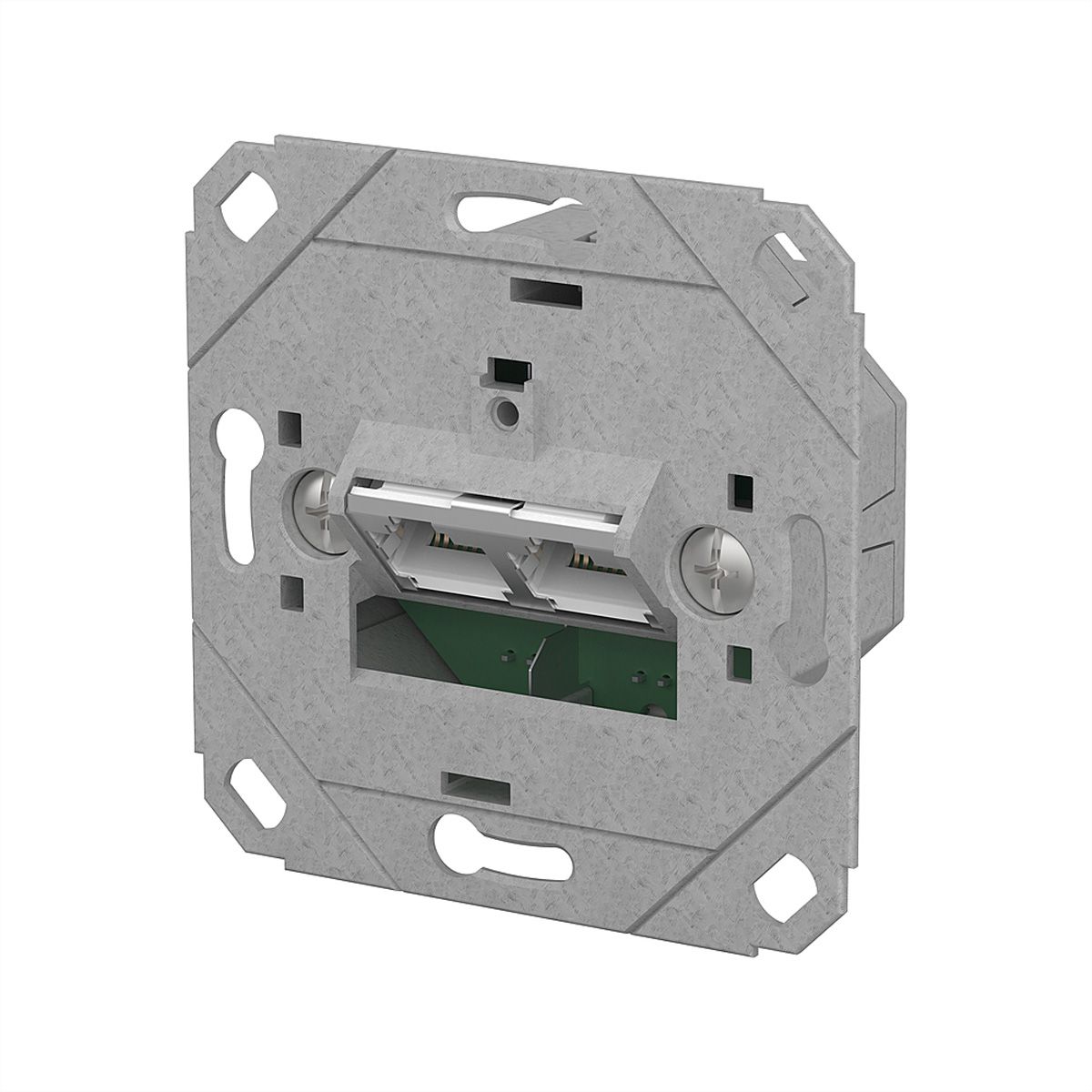 METZ CONNECT E-DAT C6A IDC Prise, 2 ports, encastré pour gammes d'interrupteurs design (UP0), métallique