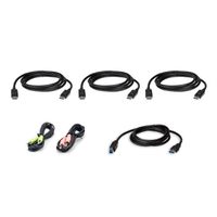 ATEN 2L-7D02UDPX6 Kit de câbles KVM trois affichages DisplayPort USB, noir, 1,8 m