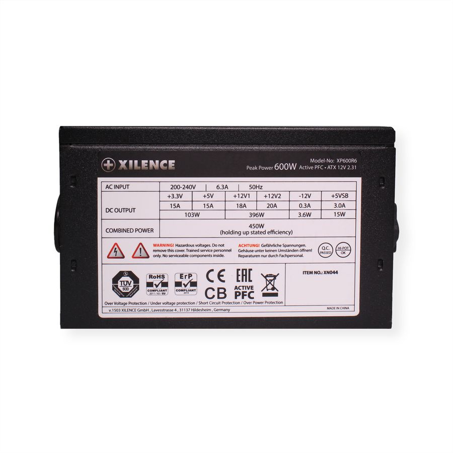 Xilence XP600R6 Alimentation PC, 600W Peak Power, ATX