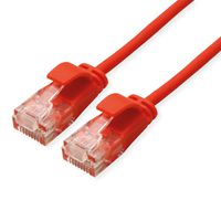 ROLINE Cordon Data Center UTP Cat.6A (Classe EA), LSOH, slim, rouge, 2 m