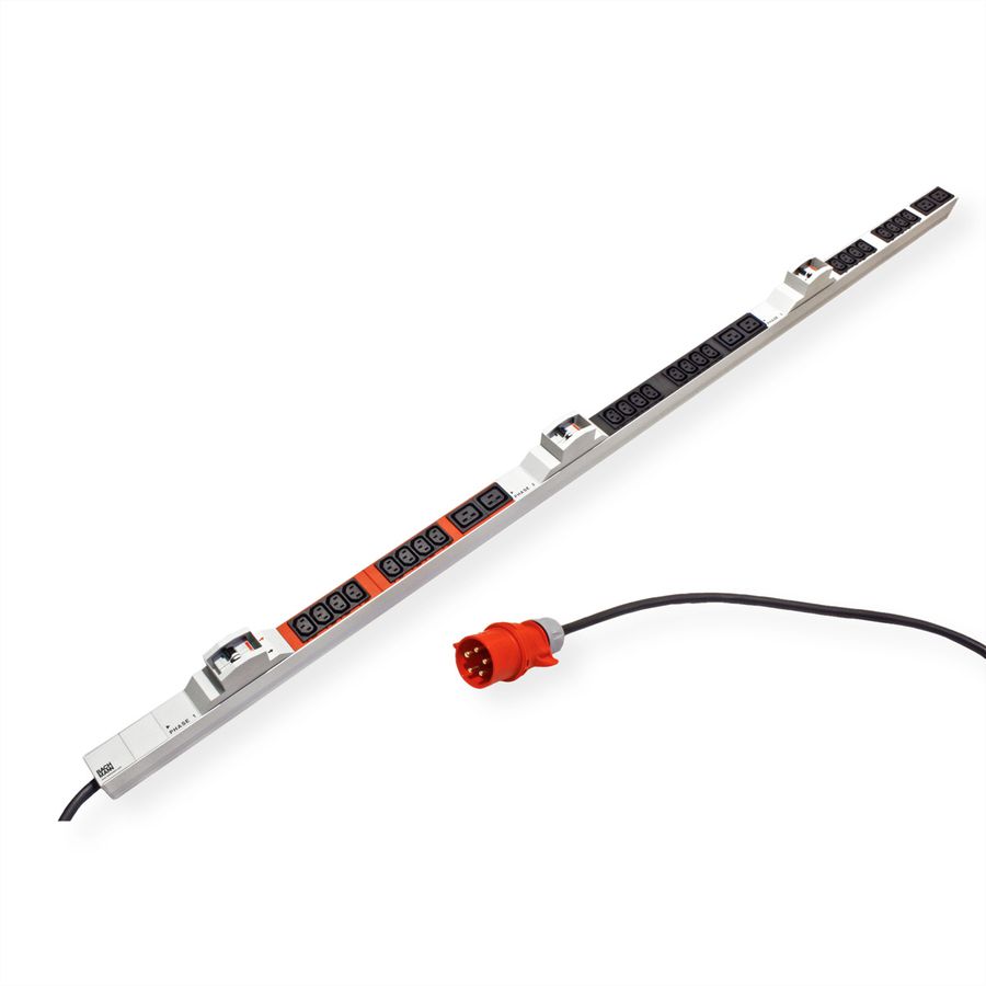 BACHMANN IT PDU ALU 1U 24x C13 6x C19 2LS CEE 3x32A rouge