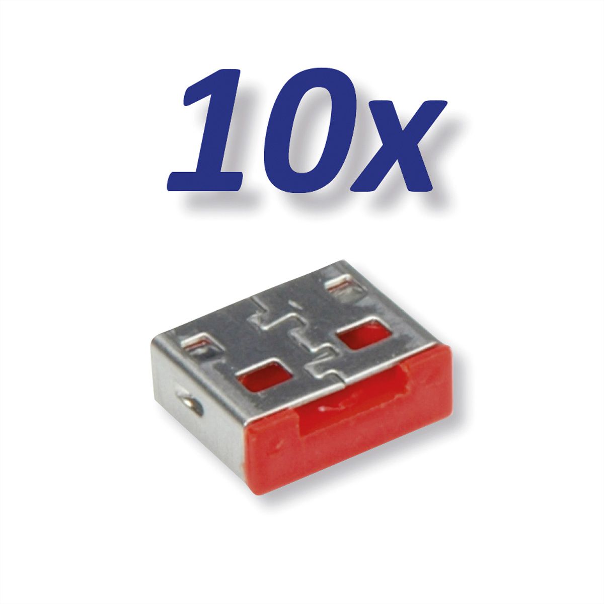 ROLINE USB-A Lock - bloqueur de port USB, rouge, 10x