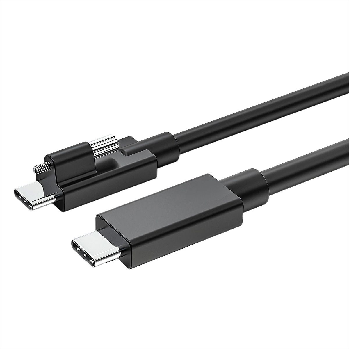 EXSYS EX-K1599V-1.5 Câble USB4 connecteur USB-C avec vis moletée sur le dessus, 8K UHD-2, 40Gbit/s, 5A, 240W , noir, 1,5 m