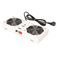 ROLINE 19" Unité de ventilation, 2 ventilateurs, pour boîtier mural, gris