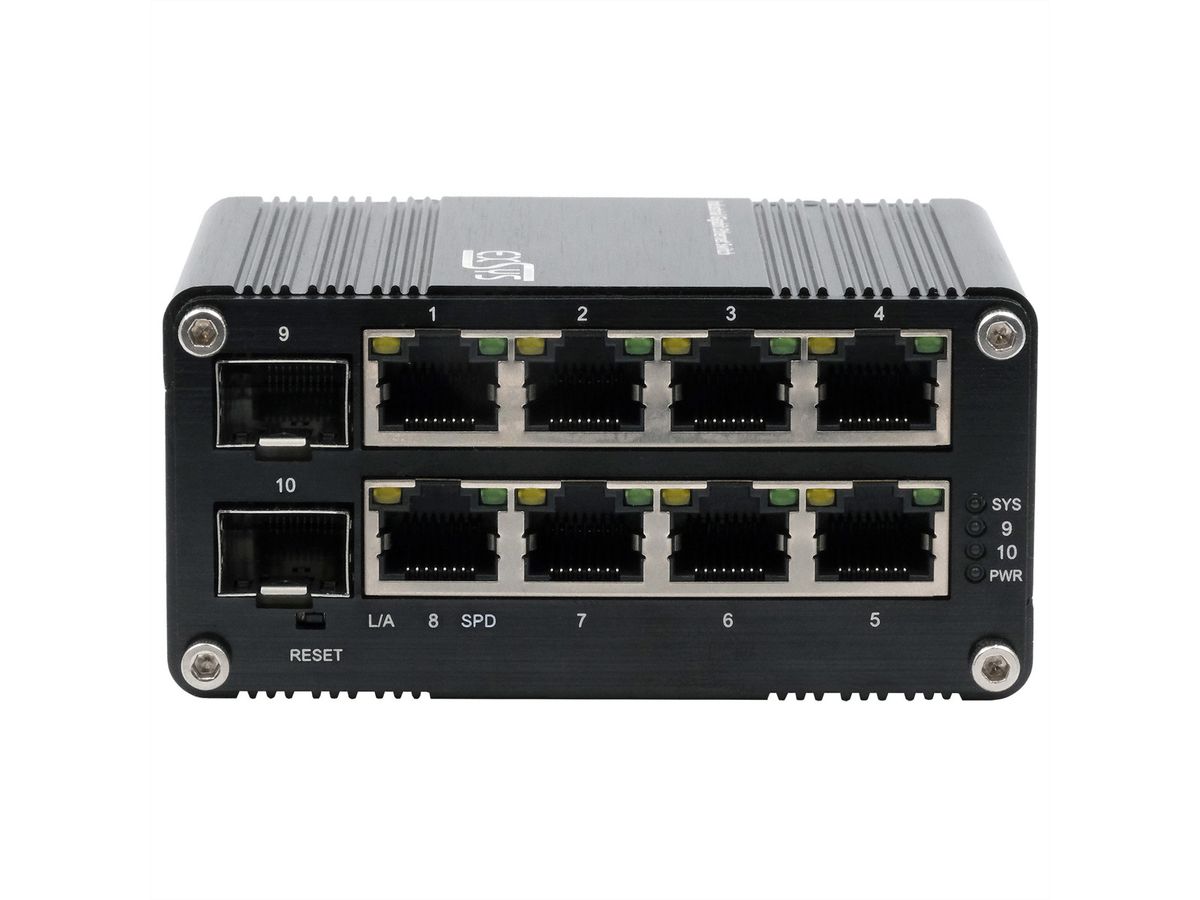 EXSYS EX-62035M-SFP Mini commutateur Gigabit industriel 8+2 ports, géré par le Web
