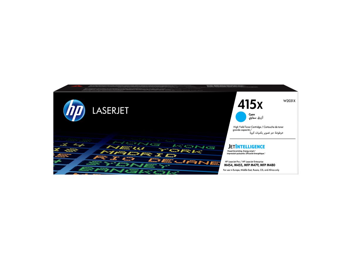 HP 415X Toner cyan LaserJet authentique grande capacité
