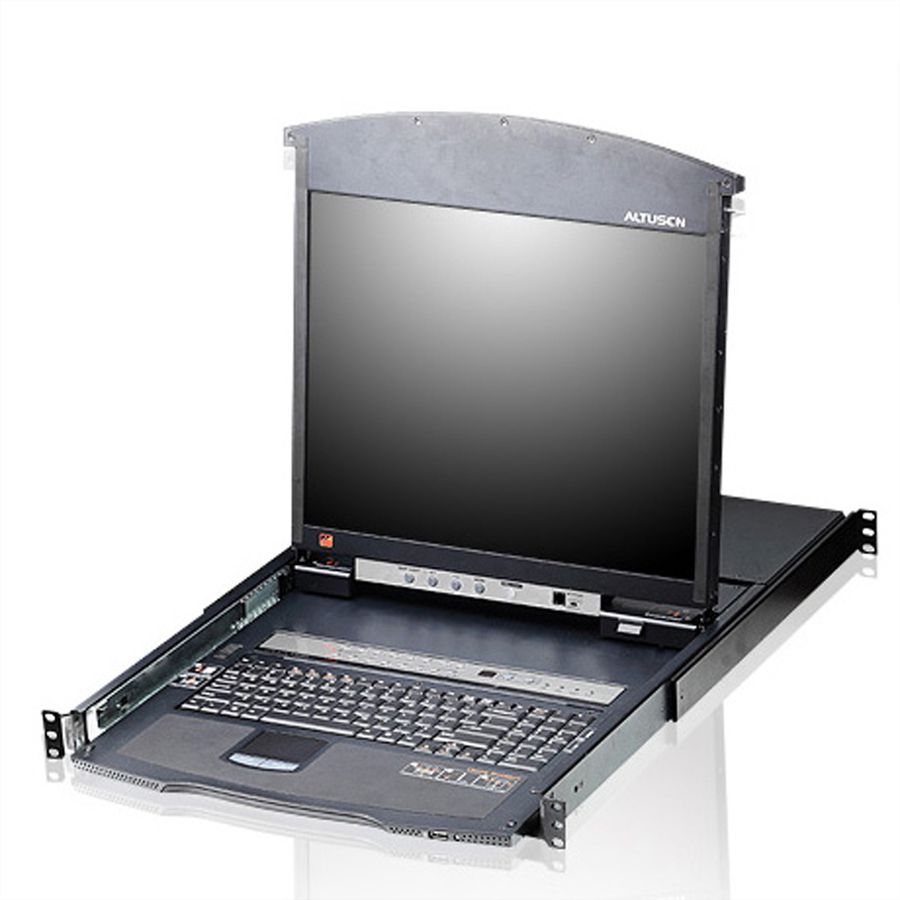 ATEN KL1508AN Commutateur KVM LCD 48cm Multi-Interface Cat 5 à 8 ports, FR-Layout