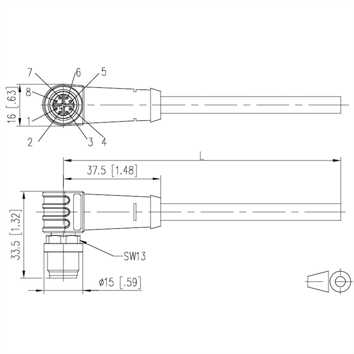 METZ CONNECT Câble Ethernet industriel M12, codage X, 1 m