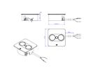BACHMANN TWIST 2 1xUTE 1xUSB A/C 22W 2,0m AEH aspect inox carré, Mesure p.Sd.3m H05VV-F 3G4 CEE16A LAN