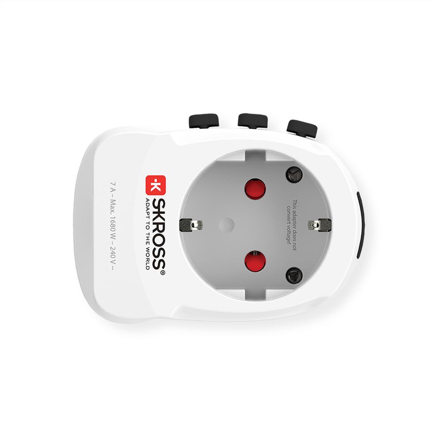 SKROSS Adaptateur de voyage PRO Light USB 2xA - Monde entier, monde