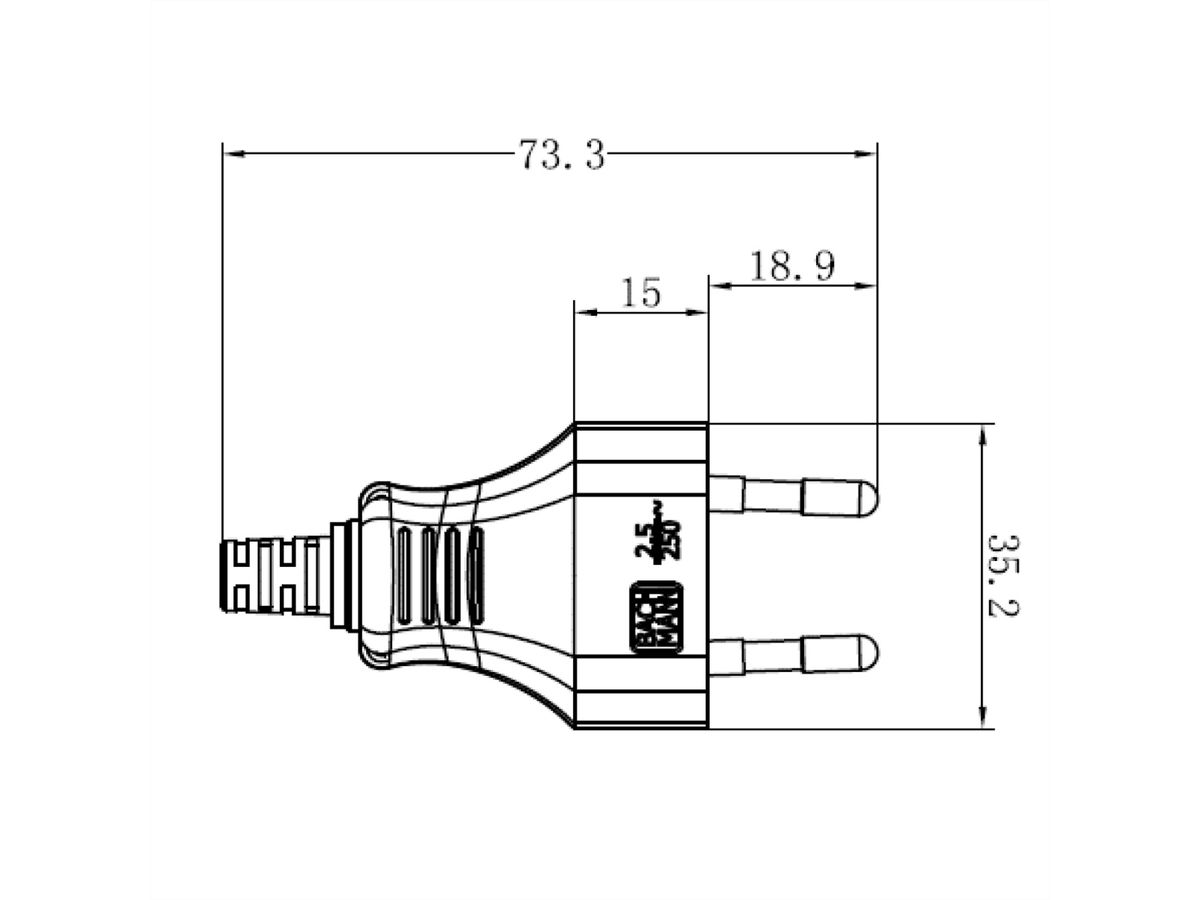 BACHMANN Connecteur Euro plat noir