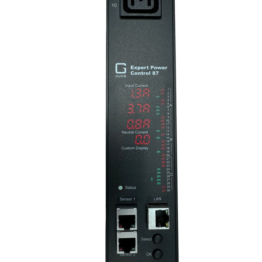GUDE EPC 87-1310-18 PDU commutée et mesurée, 30 ports, verticale, noir, 170 cm