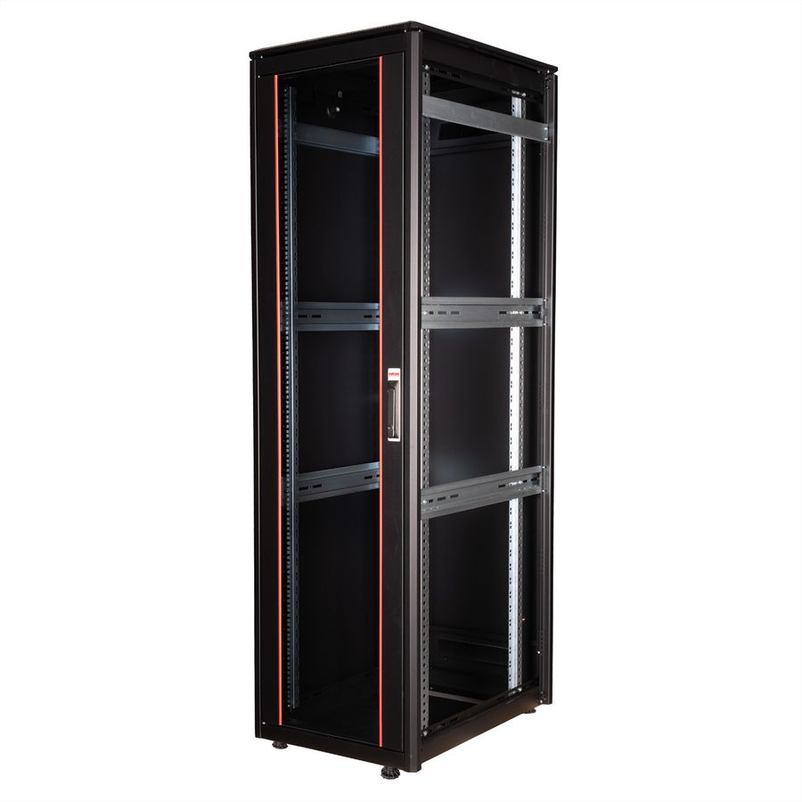 ROLINE 19" Baie réseau Pro 42U, 600x800 LxP Porte verre noir