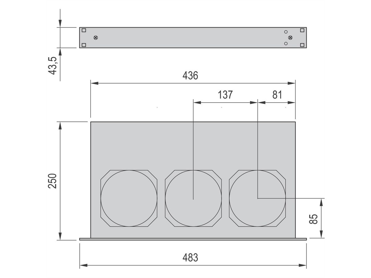 Unité de ventilation 19'' SCHROFF, 1 U, contrôle et surveillance de la vitesse, 3 ventilateurs, 230 VAC