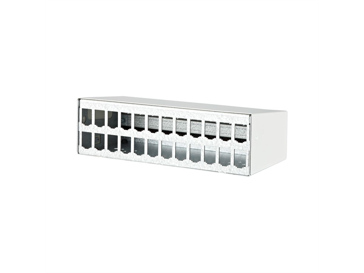 METZ CONNECT Modul boîtier en saillie 2x12 ports blanc pur, non équipé